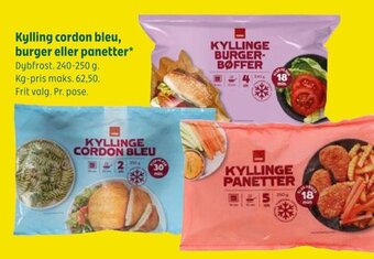 Coop 365 Kylling cordon bleu, burger eller panetter tilbud