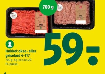 Coop 365 Hakket okse- eller grisekød 4-7% tilbud