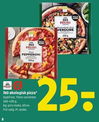 Coop 365 365 økologisk pizza tilbud
