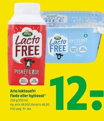 Coop 365 Arla laktosefri fløde eller hytteost tilbud