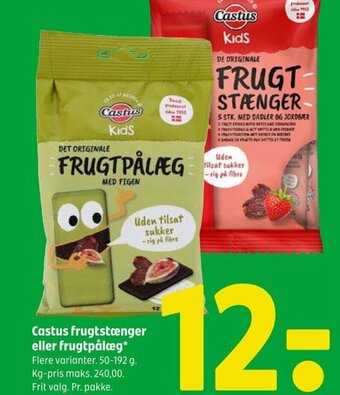 Coop 365 Castus frugtstænger eller frugtpålæg tilbud