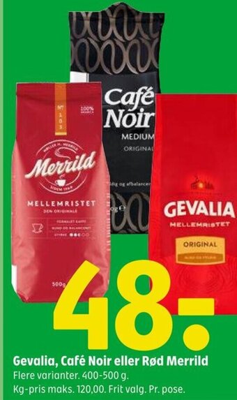 Coop 365 Gevalia, Café Noir eller Rød Merrild tilbud