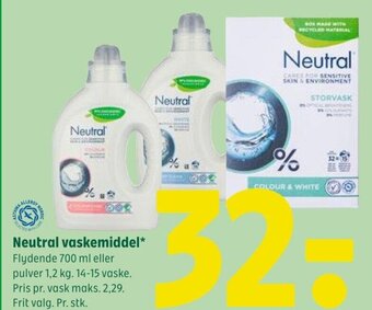 Coop 365 Neutral vaskemiddel tilbud