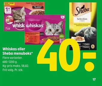 Whiskas eller Sheba menuboks