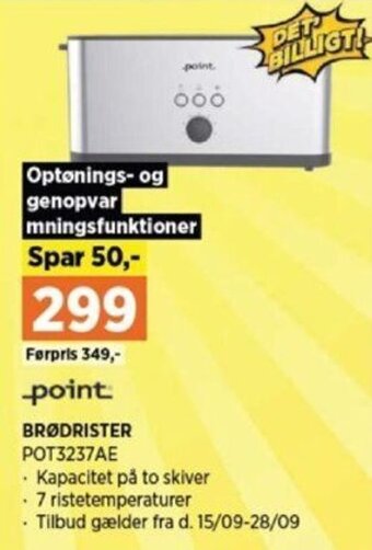 Power BRØDRISTER POT3237AE tilbud