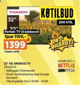 Power 32" HD ANDROID TV 32HA2S13 tilbud