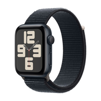 Apple watch se gps 44 mm midnat aluminium urkasse med midnat sport loop