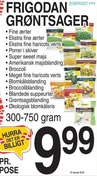 ABC Lavpris FRIGODAN GRØNTSAGER tilbud
