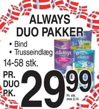 ABC Lavpris ALWAYS DUO PAKKER tilbud
