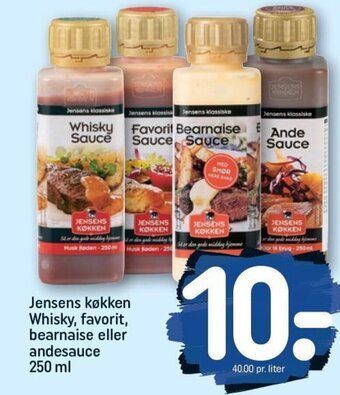 REMA 1000 Jensens køkken Whisky, favorit, bearnaise eller andesauce 250 ml tilbud