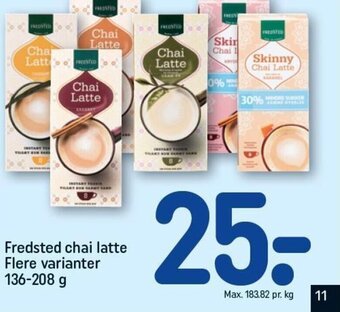 Fredsted chai latte Flere varianter 136-208 g