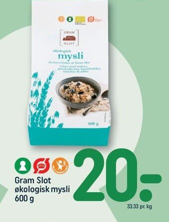 REMA 1000 Gram Slot økologisk mysli 600 g tilbud