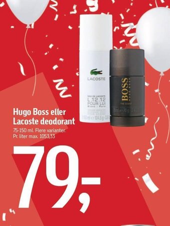 Føtex Hugo Boss eller Lacoste deodorant tilbud