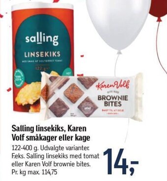 Føtex Salling linsekiks, Karen Volf småkager eller kage tilbud