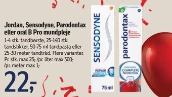 Føtex Jordan, Sensodyne, Parodontax eller oral B Pro mundpleje tilbud