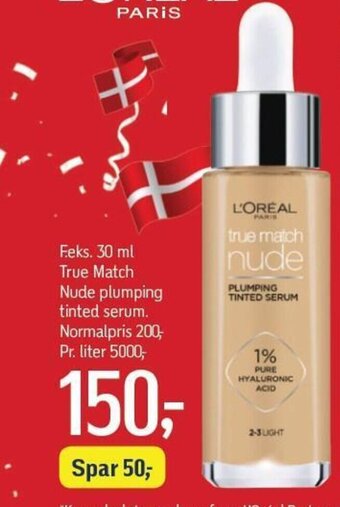 Føtex Feks. 30 ml True Match Nude plumping tinted serum tilbud