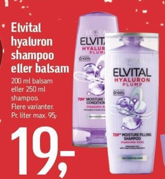 Føtex Elvital hyaluron shampoo eller balsam tilbud