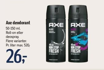 Føtex Axe deodorant tilbud