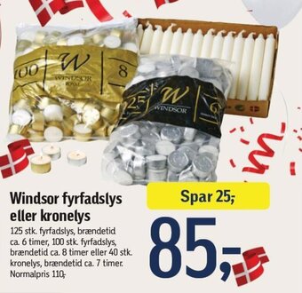 Føtex Windsor fyrfadslys eller kronelys tilbud