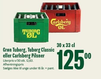 Min Købmand Grøn Tuborg, Tuborg Classic eller Carlsberg Pilsner tilbud