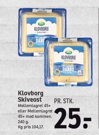 SPAR Klovborg Skiveost tilbud