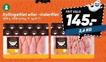 Bilka Kyllingefilet eller -inderfilet tilbud