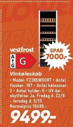 Bilka Vestfrost vinkøleskab tilbud