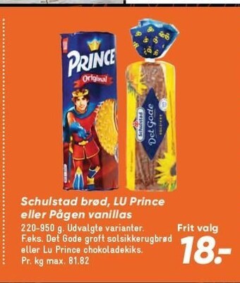Bilka Schulstad brød, lu prince eller pågen vanillas tilbud