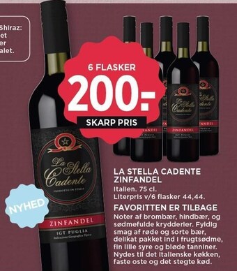 MENY La stella cadente zinfandel tilbud