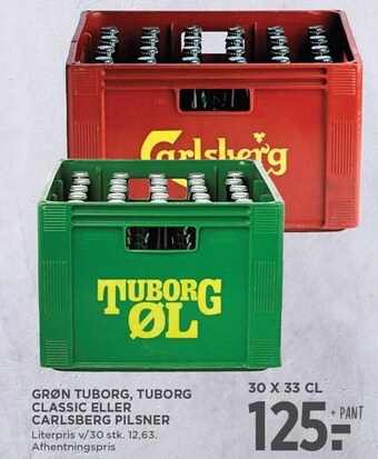 MENY Grøn tuborg, tuborg classic eller carlsberg pilsner tilbud