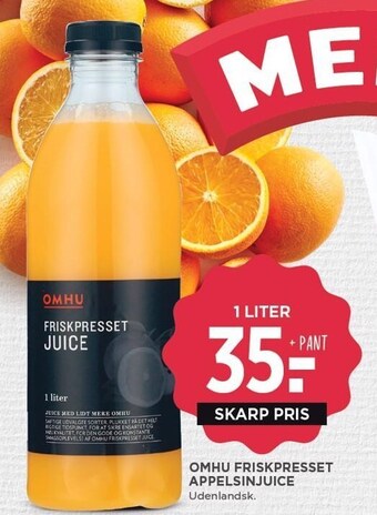 MENY Omhu friskpresset appelsinjuice tilbud