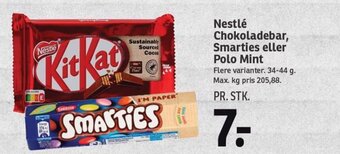 SPAR Nestlé Chokoladebar, Smarties eller Polo Mint tilbud