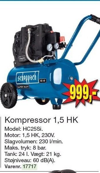 Harald Nyborg Kompressor 1,5 hk tilbud