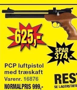 Harald Nyborg Pcp luftpistol med træskaft tilbud