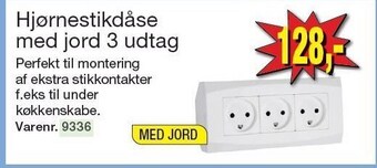 Harald Nyborg Hjørnestikdåse med jord 3 udtag tilbud