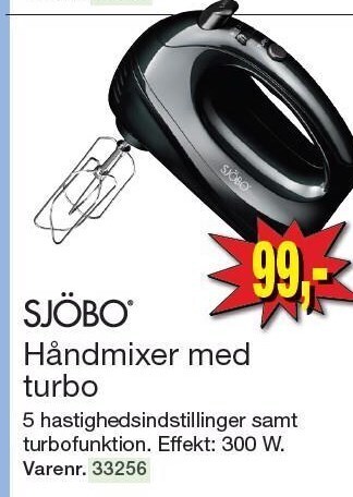 Harald Nyborg Sjöbo håndmixer med turbo tilbud