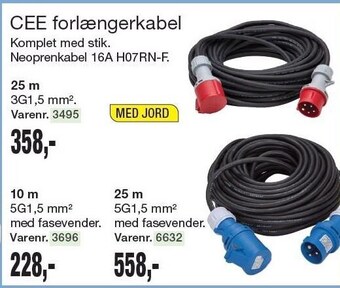 Cee forlængerkabel