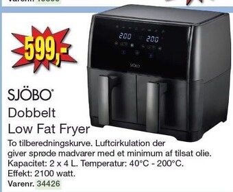 Harald Nyborg Sjöbo dobbelt low fat fryer tilbud