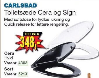 Harald Nyborg Carlsbad toiletsæde cera og sign tilbud