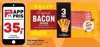 Kvickly Tulip bacon i skiver tilbud