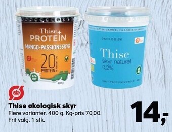 Kvickly Thise økologisk skyr tilbud