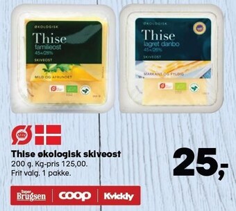 Kvickly Thise økologisk skiveost tilbud