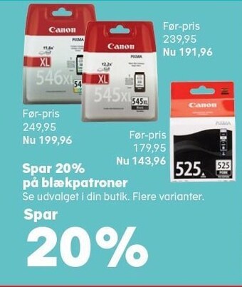 Spar 20% på blækpatroner