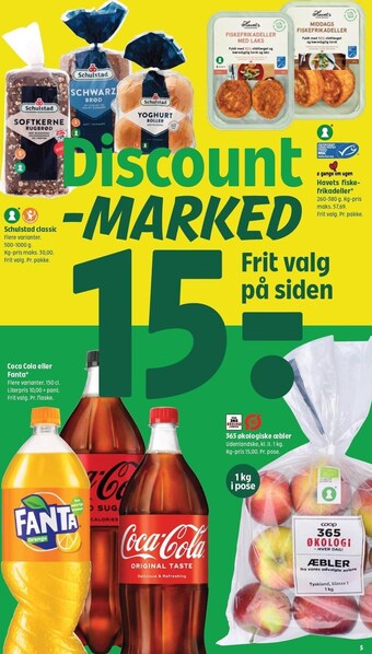 Coop 365 Schulstad classic, havets fiskefrikadeller, coca cola eller fanta el. 365 økologiske æbler tilbud