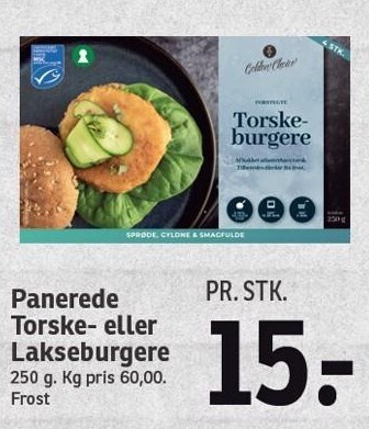 SPAR Panerede torske- eller lakseburgere tilbud