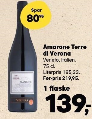 SuperBrugsen Amarone terre di verona tilbud
