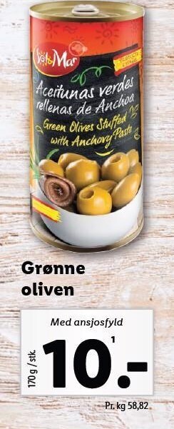 Lidl Grønne oliven tilbud