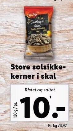Lidl Store solsikkekerner i skal tilbud