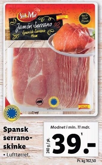 Lidl Spansk serrano-skinke tilbud