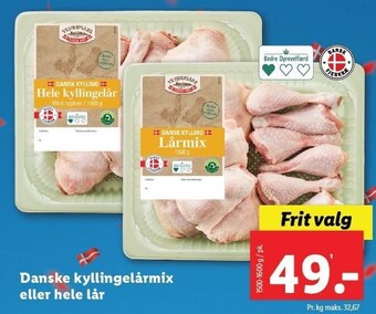 Lidl Danske kyllingelårmix eller hele lår tilbud